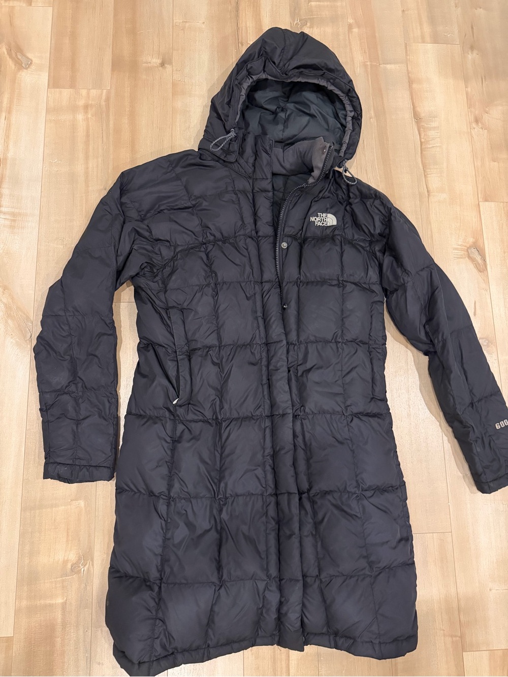 The North Face Women's Black Long Hooded Puffer Jacket
